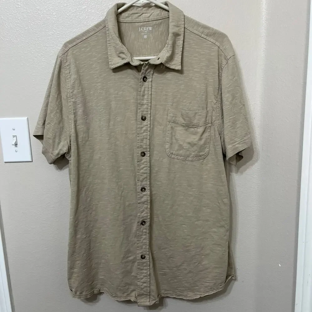 J.Crew Men’s Button Down Shirt Sz XL Tan Stretch‎ Soft